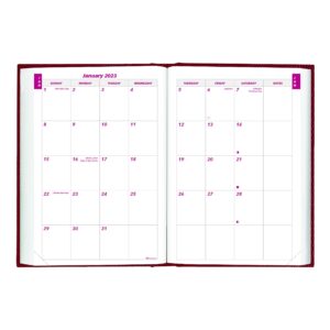 Brownline 2023 Traditional Daily/Monthly Planner, Untimed Journal, 12 Months, January to December, Perfect Binding, 7.5" x 5", Bright Red (CB387.RED-23)