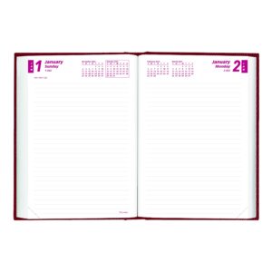 Brownline 2023 Traditional Daily/Monthly Planner, Untimed Journal, 12 Months, January to December, Perfect Binding, 7.5" x 5", Bright Red (CB387.RED-23)