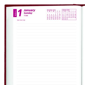 Brownline 2023 Traditional Daily/Monthly Planner, Untimed Journal, 12 Months, January to December, Perfect Binding, 7.5" x 5", Bright Red (CB387.RED-23)