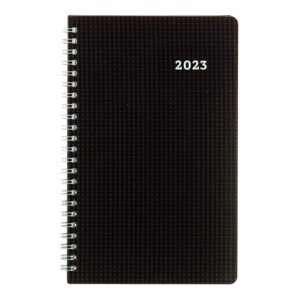 brownline 2023 duraflex weekly planner, appointment book, 12 months, january to december, twin-wire binding, 8" x 5", black (cb75v.blk-23)