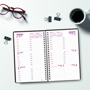 Brownline 2023 DuraFlex Weekly Planner, Appointment Book, 12 Months, January to December, Twin-Wire Binding, 8" x 5", Black (CB75V.BLK-23)