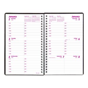 Brownline 2023 DuraFlex Weekly Planner, Appointment Book, 12 Months, January to December, Twin-Wire Binding, 8" x 5", Black (CB75V.BLK-23)