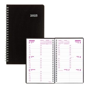 Brownline 2023 DuraFlex Weekly Planner, Appointment Book, 12 Months, January to December, Twin-Wire Binding, 8" x 5", Black (CB75V.BLK-23)