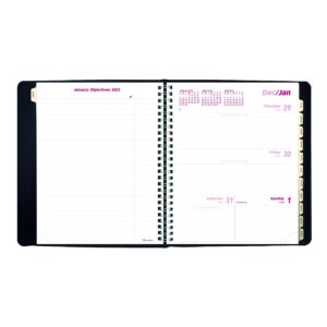 Brownline 2023 Essential Weekly/Monthly Planner, 12 Months, January to December, Twin-Wire Binding, 8.5" x 6.75", Black (CB850.BLK-23)