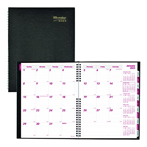 Brownline CoilPro 14-Month Ruled Monthly Planner, 11 x 8.5, Black Cover, 14-Month (Dec to Jan): 2022 to 2024