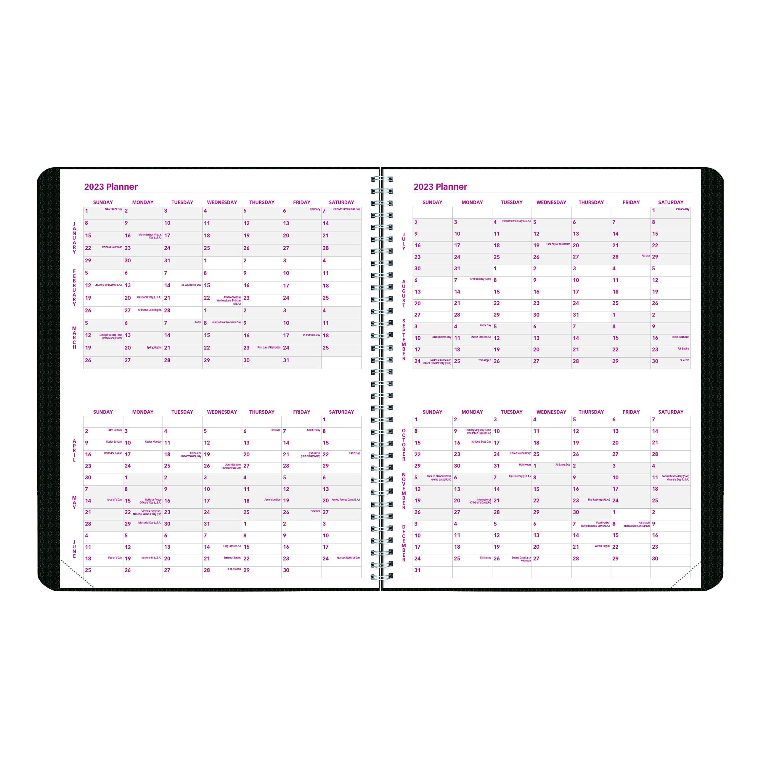 Brownline 2023 DuraFlex Monthly Planner, 14 Months, December 2022 to January 2024, Twin-Wire Binding, 11" x 8.5", Black (CB1262V.BLK-23)