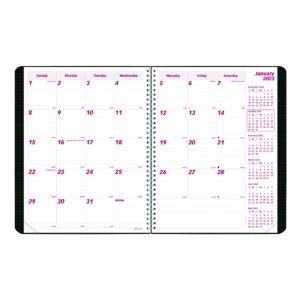 Brownline 2023 DuraFlex Monthly Planner, 14 Months, December 2022 to January 2024, Twin-Wire Binding, 11" x 8.5", Black (CB1262V.BLK-23)