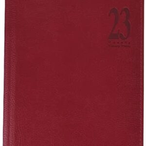 LETTS Milano Weekly Planner, A5 Size, 12 Months, January to December, 2023, Week-to-View with Appointments, 8.25" x 5.875", Red (CTO3XURD-23)