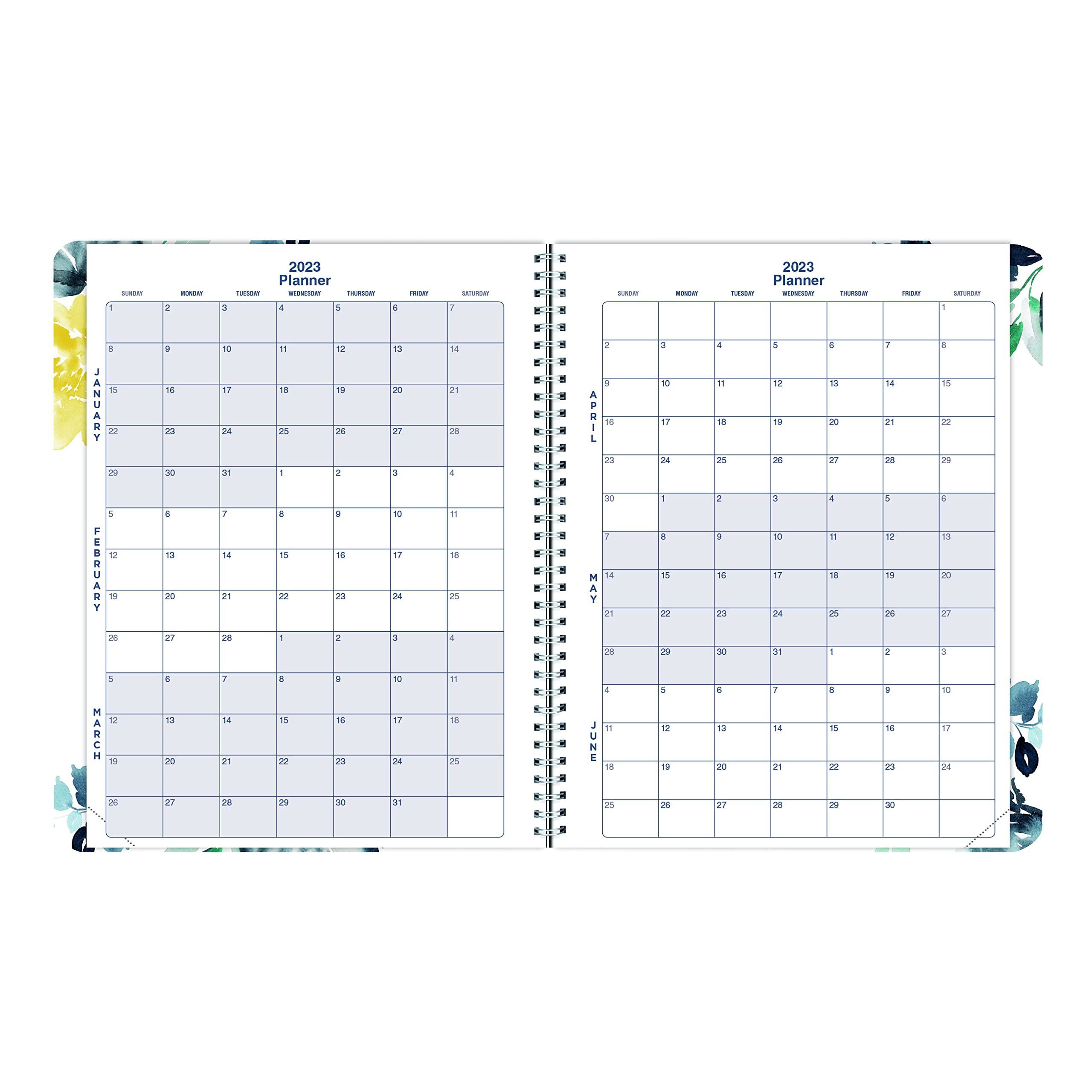 Blueline Monthly 14-Month Planner, Floral Watercolor Artwork, 11 x 8.5, Multicolor Cover, 14-Month (Dec to Jan): 2022 to 2024