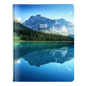 brownline 2023 essential monthly planner, 14 months, december 2022 to january 2024, twin-wire binding, 11" x 8.5", mountain blue (cb1262g.04-23)