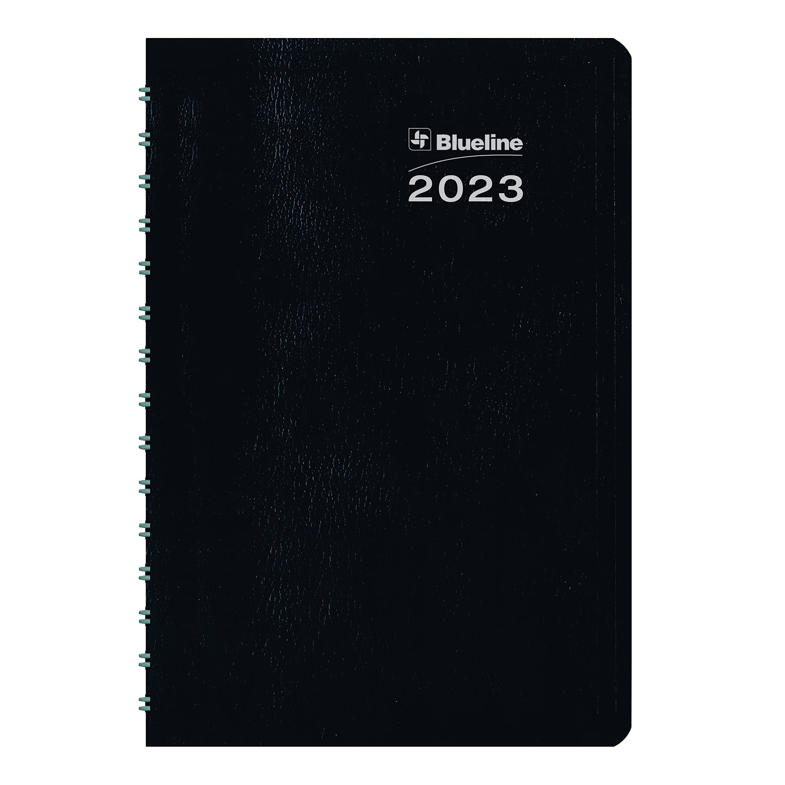 Blueline DuraGlobe Daily Planner, 30-Minute Appointments, 8 x 5, Black Soft Cover, 12-Month (Jan to Dec): 2023