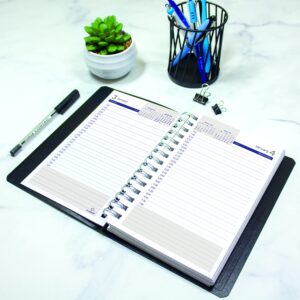 Blueline DuraGlobe Daily Planner, 30-Minute Appointments, 8 x 5, Black Soft Cover, 12-Month (Jan to Dec): 2023