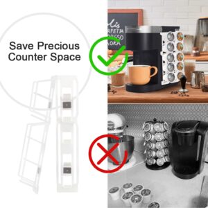 SUNGRACE Coffee Pod Holder for Keurig K Cup Pods, Side Mount K-cup Pod Storage Stands Rack, Perfect for Small Counters ( Transparent, 3 Pack for 15 K Cups)