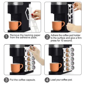 SUNGRACE Coffee Pod Holder for Keurig K Cup Pods, Side Mount K-cup Pod Storage Stands Rack, Perfect for Small Counters ( Transparent, 3 Pack for 15 K Cups)