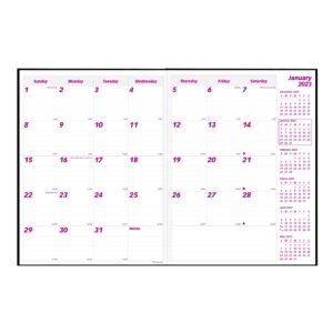 Brownline 2023 Essential Monthly Planner, 14 Months, December 2022 to January 2024, Stitched Binding, 10.75" x 8.5", Black (CB450.BLK-23)