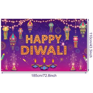 Happy Diwali Backdrop Banner Decorations 73 * 43 Inch Happy Diwali Banner Rangoli Lantern Photography Deepavali Photography Background for Outdoor Home Indian Festival of Lights Party Supplies