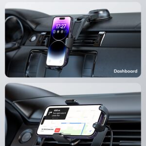 Wireless Car Charger, ZEEHOO DUOXX Dual Coils 15W Fast Charging Auto-Clamping Car Mount, Dash& Vent Wireless Car Phone Charger Holder for iPhone 15 14 13 12, Samsung Z Flip 4 3, S23+, etc