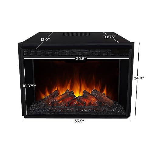 Real Flame Gunnison Grand Electric Fireplace with Remote Control - Realistic Infrared Fireplace - Traditional Brown Wood Indoor Fireplace (8700E-CHBW)