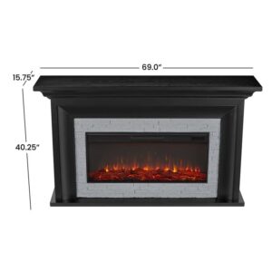 Sonia 69" Landscape Electric Fireplace in Black by Real Flame