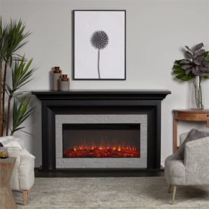 Sonia 69" Landscape Electric Fireplace in Black by Real Flame