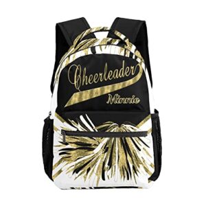 anneunique personalized cheerleader yellow custom backpack for traveling hiking camping with name