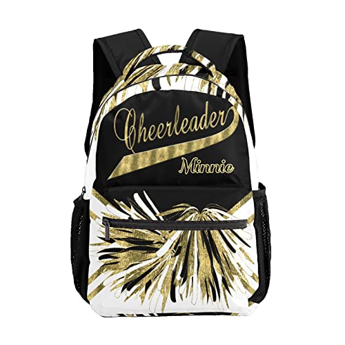 Anneunique Personalized Cheerleader Yellow Custom Backpack for Traveling Hiking Camping with Name