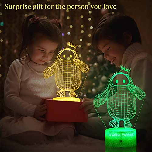 KYMELLIE Fall-Guys Game Night Light Sugar Bean Man LED Decorative Light Game Toys Touch with Remote Control /16 Color for Kid's Room Christmas Gifts Birthday Gift for Kids/Girls(Classic Style)