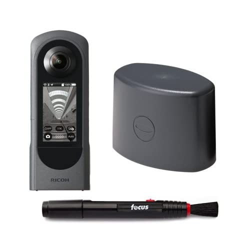 RICOH Theta X 360-Degree Camera Bundle with Lens Cap and Lens Cleaning Pen (3 Items)