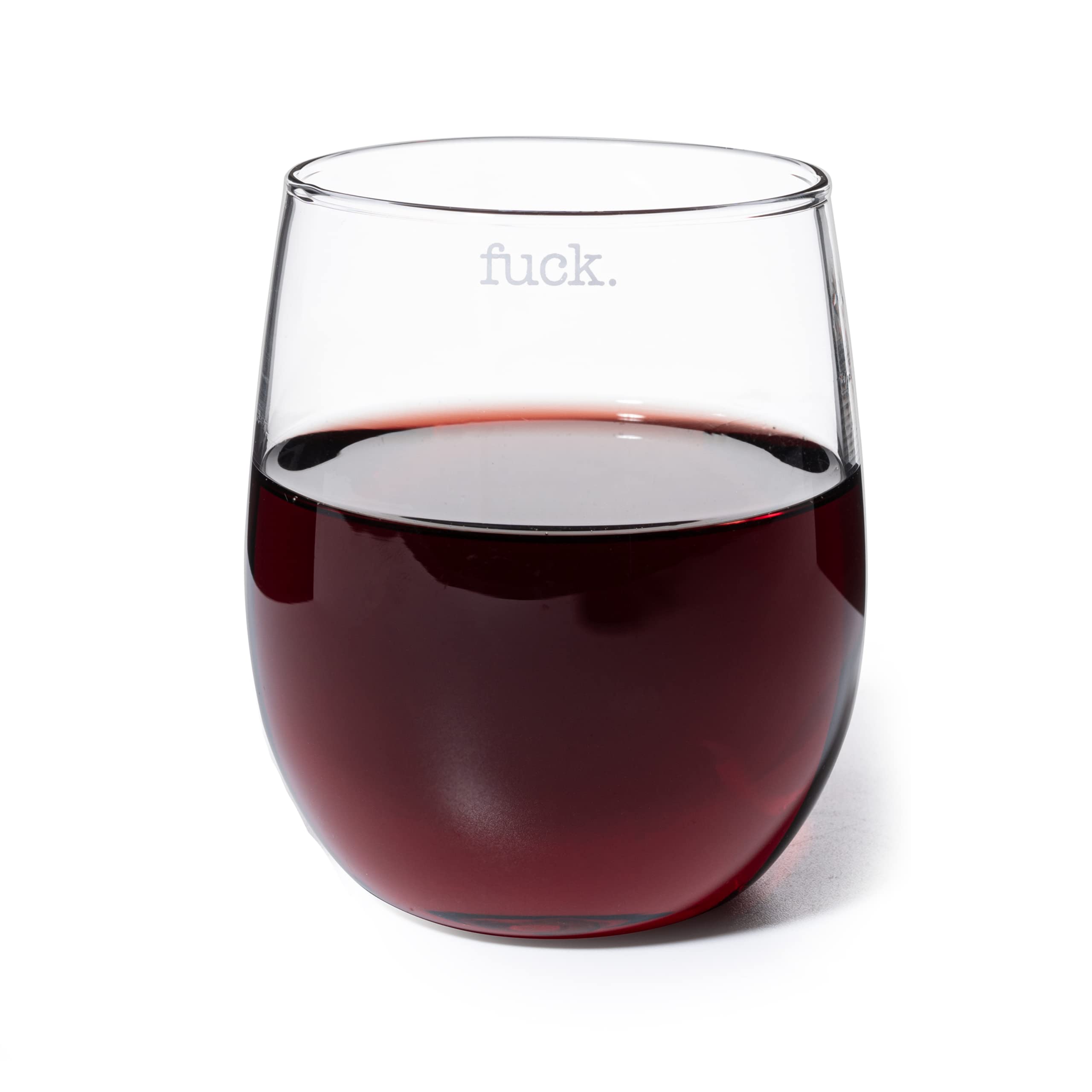 F*CK Wine Glass Single Set, Large 11 oz Glasses, Fuck Fucking Glass Unique Italian Style Tall Stemless for White & Red Wine, Water, Novelty Tumbler, Gifts, Comedy Beautiful Glassware (Stemless)