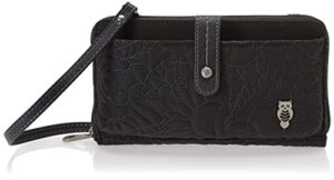 sakroots womens bag in eco-twill, convertible purse with detachable wristlet strap, includes large smartphone crossbody, quilted black spirit desert, one size us