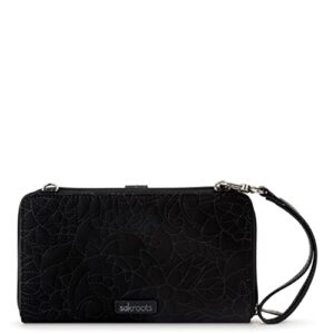 Sakroots Womens Bag in Eco-twill, Convertible Purse With Detachable Wristlet Strap, Includes Large Smartphone Crossbody, Quilted Black Spirit Desert, One Size US