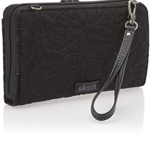 Sakroots Womens Bag in Eco-twill, Convertible Purse With Detachable Wristlet Strap, Includes Large Smartphone Crossbody, Quilted Black Spirit Desert, One Size US