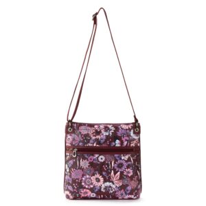 Sakroots Flat Cross Body, Cabernet in Bloom