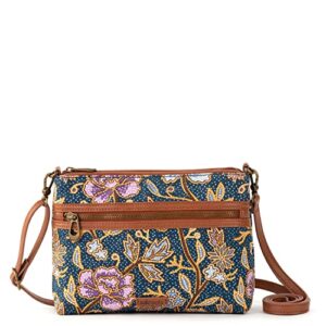 Sakroots Womens Sakroots Campus Mini Crossbody in Canvas, Sapphire Bali Blossom, One Size US