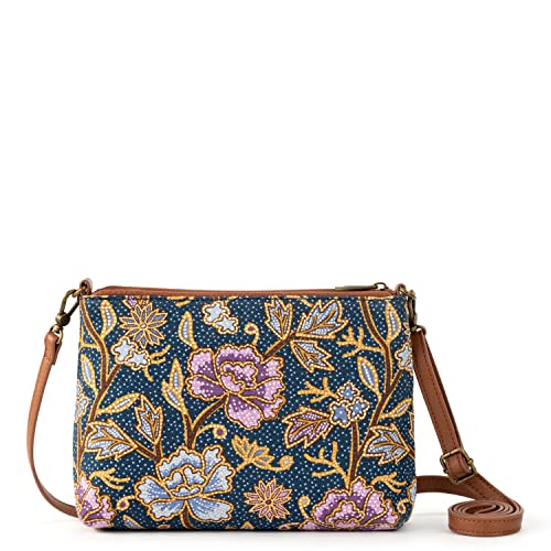 Sakroots Womens Sakroots Campus Mini Crossbody in Canvas, Sapphire Bali Blossom, One Size US