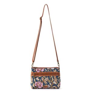 Sakroots Womens Sakroots Campus Mini Crossbody in Canvas, Sapphire Bali Blossom, One Size US