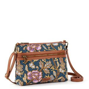 Sakroots Womens Sakroots Campus Mini Crossbody in Canvas, Sapphire Bali Blossom, One Size US