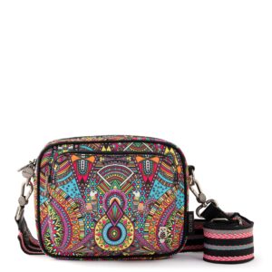 sakroots womens westwood crossbody in repreve ecotwill, rainbow wanderlust, one size us