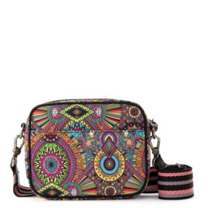 Sakroots Womens Westwood Crossbody in Repreve EcoTwill, Rainbow Wanderlust, One Size US