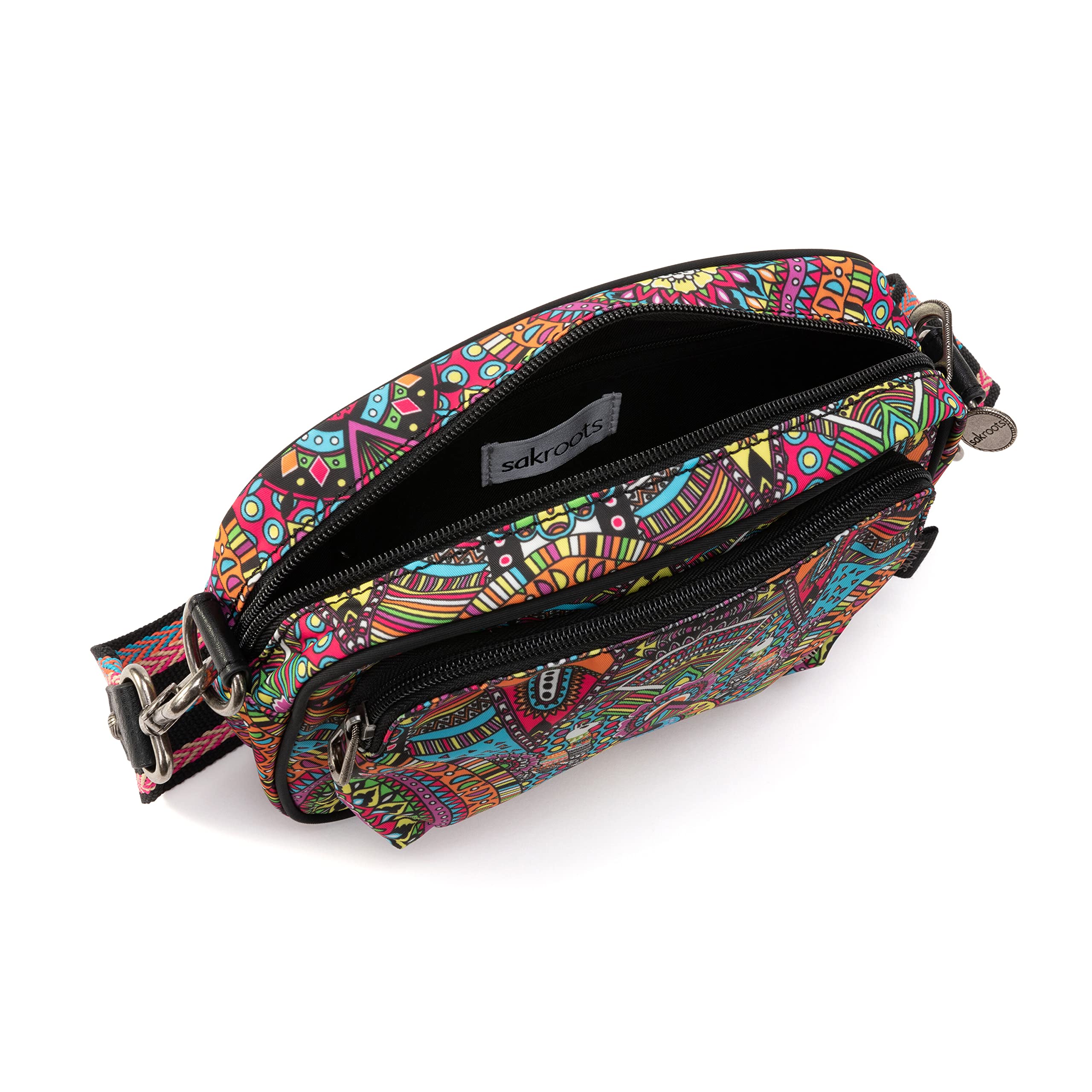 Sakroots Womens Westwood Crossbody in Repreve EcoTwill, Rainbow Wanderlust, One Size US