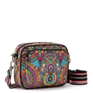 Sakroots Womens Westwood Crossbody in Repreve EcoTwill, Rainbow Wanderlust, One Size US