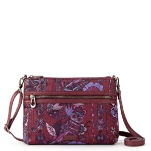 sakroots womens sakroots campus mini crossbody in canvas, burgundy spirit desert, one size us