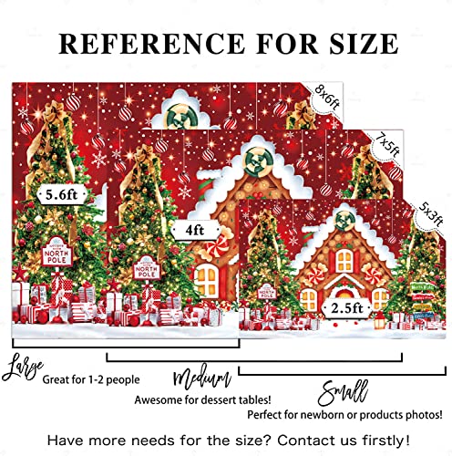 Christmas Gingerbread House Backdrop Glitter Cookie Exchange Candyland Winter Snowflake Photography Background for Kids Birthday Party Decor Banner (6X4)