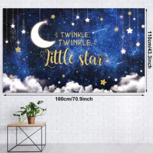 Twinkle Twinkle Little Star Baby Shower Decorations Navy Blue White Confetti Gold Foil Balloon Arch Kit Twinkle Twinkle Little Star Backdrop Space Tablecloth for Baby Shower Birthday Party Supplies