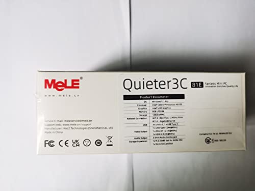 MeLE Quieter3C WiFi 6 Fanless Mini PC Win11 Pro Celeron N5105 Mini Desktop Computer 8GB 128GB Micro PC 4K HDMI HDR Industrial PC Auto Power on Unlocked Bios Ethernet PXE Full Function Type C PD