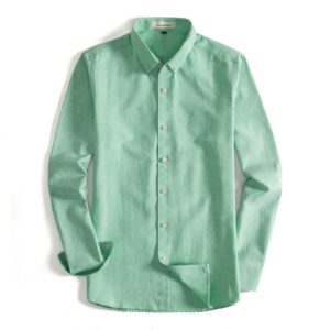 localmode mens long sleeve regular fit dress shirt casual business oxford button up shirt green s