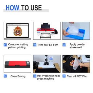 PLK A3 DTF Printer L1800 T-Shirt Transfer Printer with White Ink Circulatory for DIY Direct Print T-Shirts, Hoodie, Fabrics (DTF Printer + Oven+250ml*5)