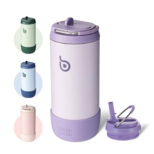 bottle bottle kids water bottles 12 oz insulated water bottles for school with leak proof lid double wall vacuum stainless steel water bottle keep hot and cold for boys girls travel (purple)