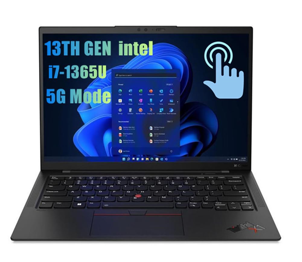 NEWLenovo 5G Model ThinkPad X1 Carbon Gen 11, 14.0" FHD Touch Ultra Laptop, Intel Core i7-1365U vPro, 32GB LPDDR5 RAM 1TB SSD Fingerprint Type-C WiFi Thunderbolt AimCare Sup. Win11 Pro