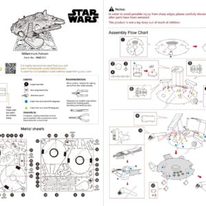 Metal Earth Fascinations Star Wars Millennium Falcon 3D Metal Model Kit Bundle with Tweezers